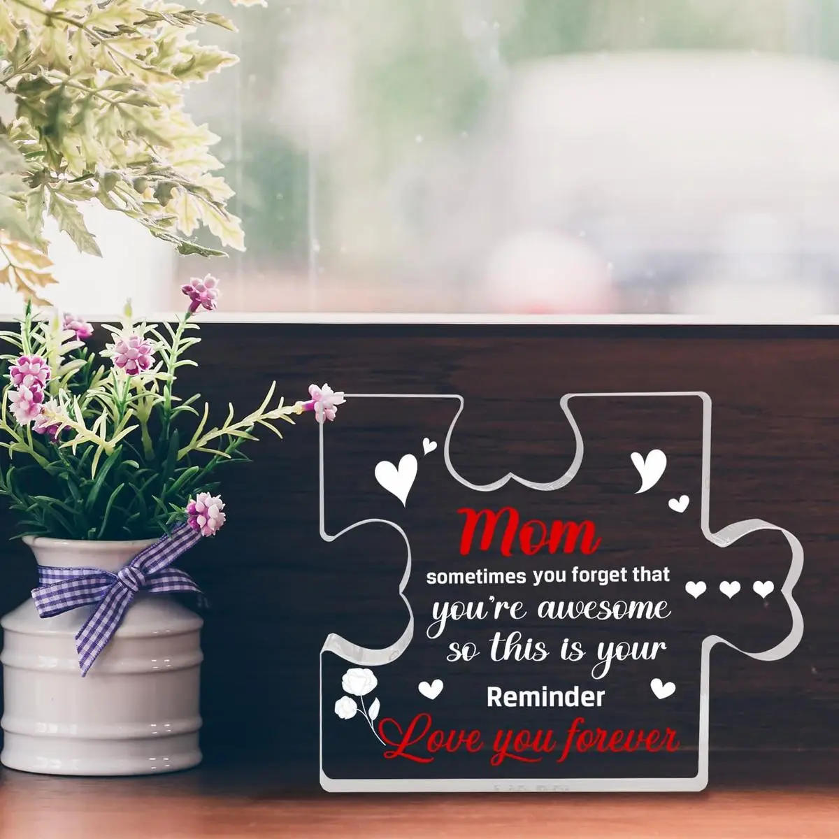 Acrylic Plaque with Grateful Sayings for Mother's Day, Unique Mom Gift Ideas for Any Occasion, Perfect Party Table Decoration