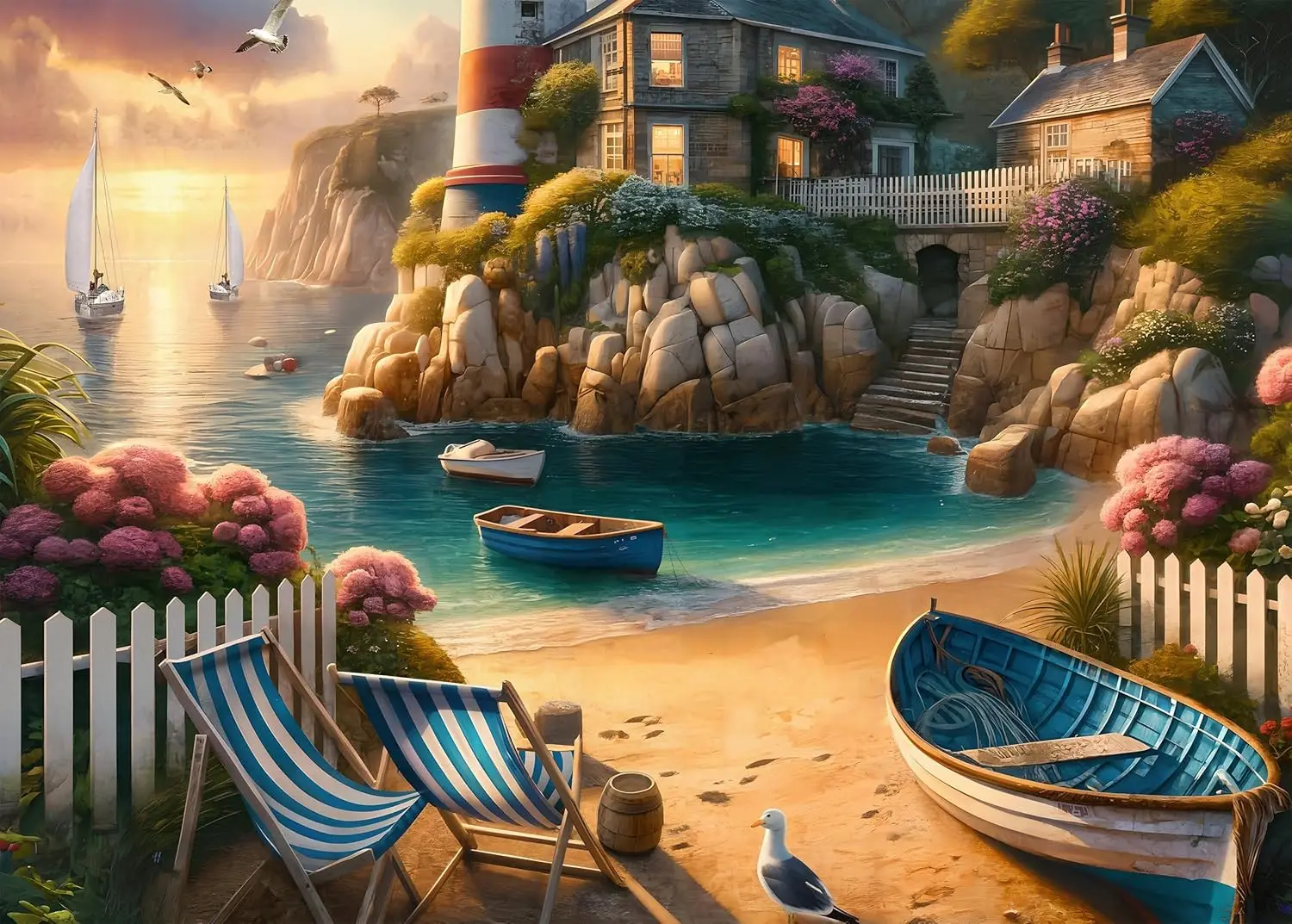 

Деревянные пазлы «Рыбацкая деревня» различных размеров, без пыли, для домашнего декора, подарок на день рождения, игрушка для мужчин, женщин, пожилых людей