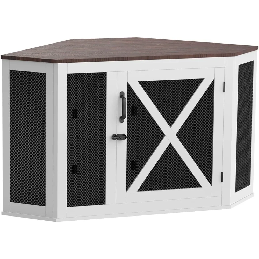 

Woodens Kennels, Wooden Dog Kennel End Table with Mesh, Cage/House for Small Medium Large Dog,Indoor Wooden Kennels