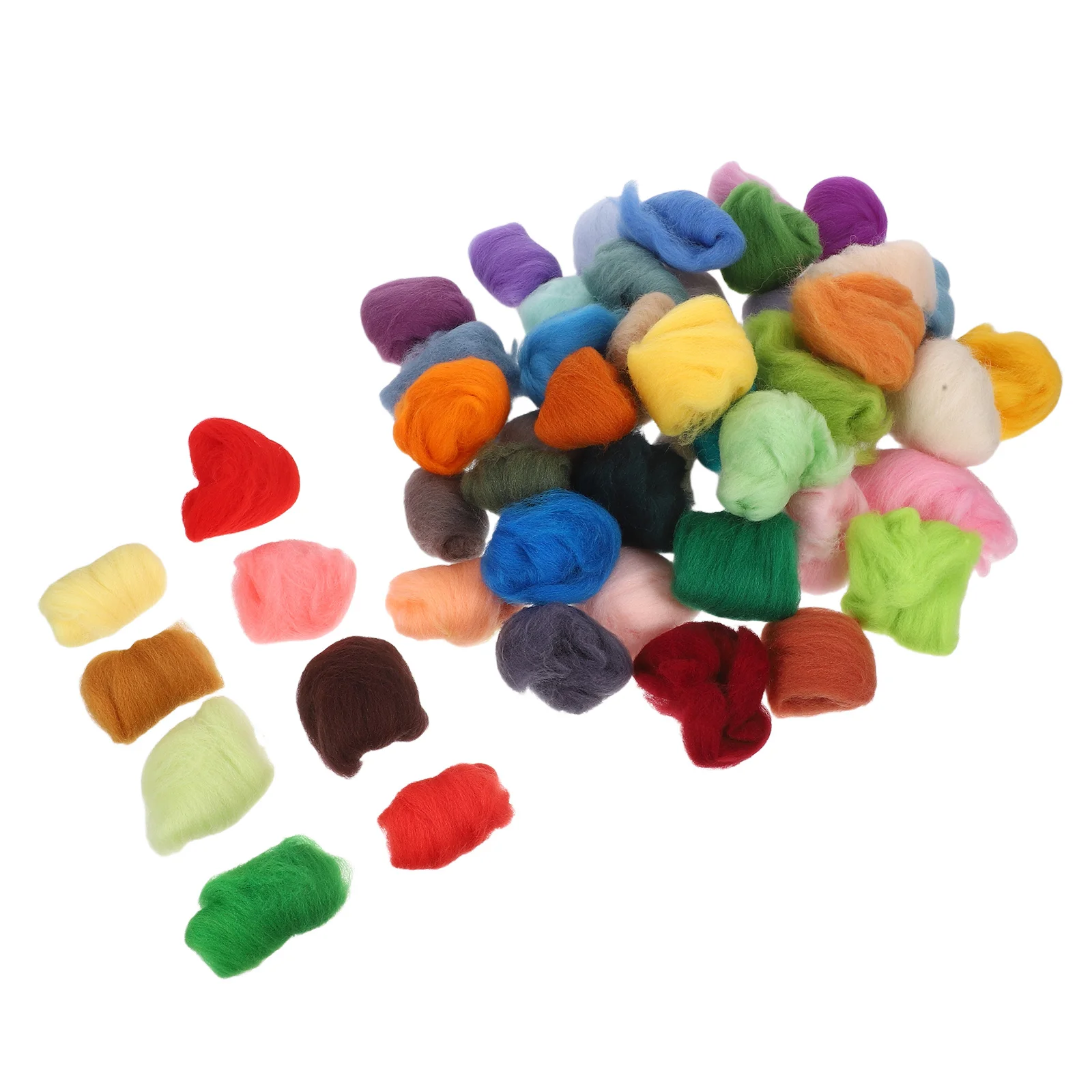 

50Pcs Colored Needle Felting Wool Roving 50 Assorted Shades Soft Fiber for Crafting DIY Felt Accessories All Skill Levels Craft