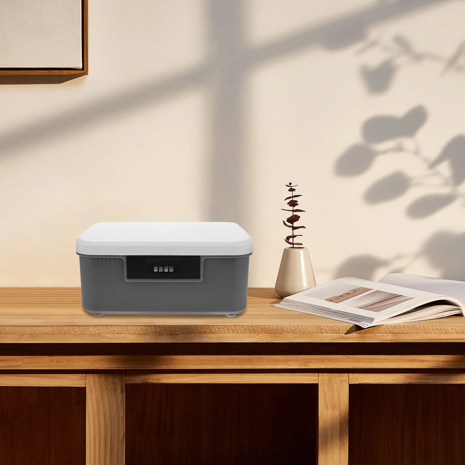 صندوق تخزين بقفل مجمع، منظم آمن، تصميم واسع، حماية الخصوصية، استخدام المنزل والمكتب والمدرسة والسفر