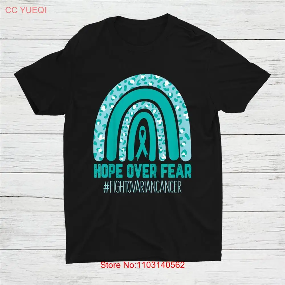 Fight Ovarian Cancer Awareness Teal Ribbon Products T-shirt Size S-5XL