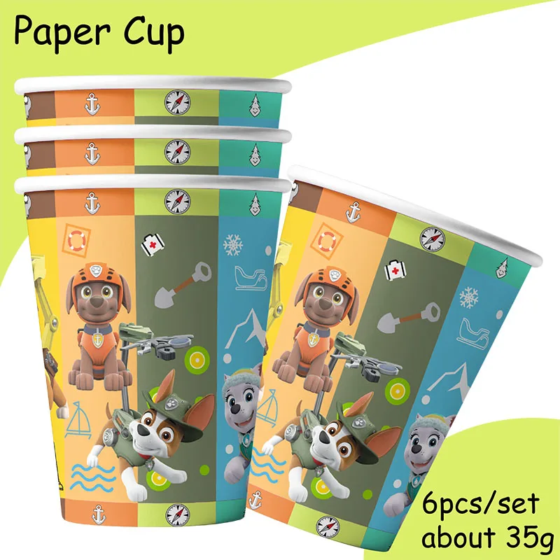 paw patrol tracker theme party supplies tableware cup plate topper straw kid baby girls birthday party decoration baby shower