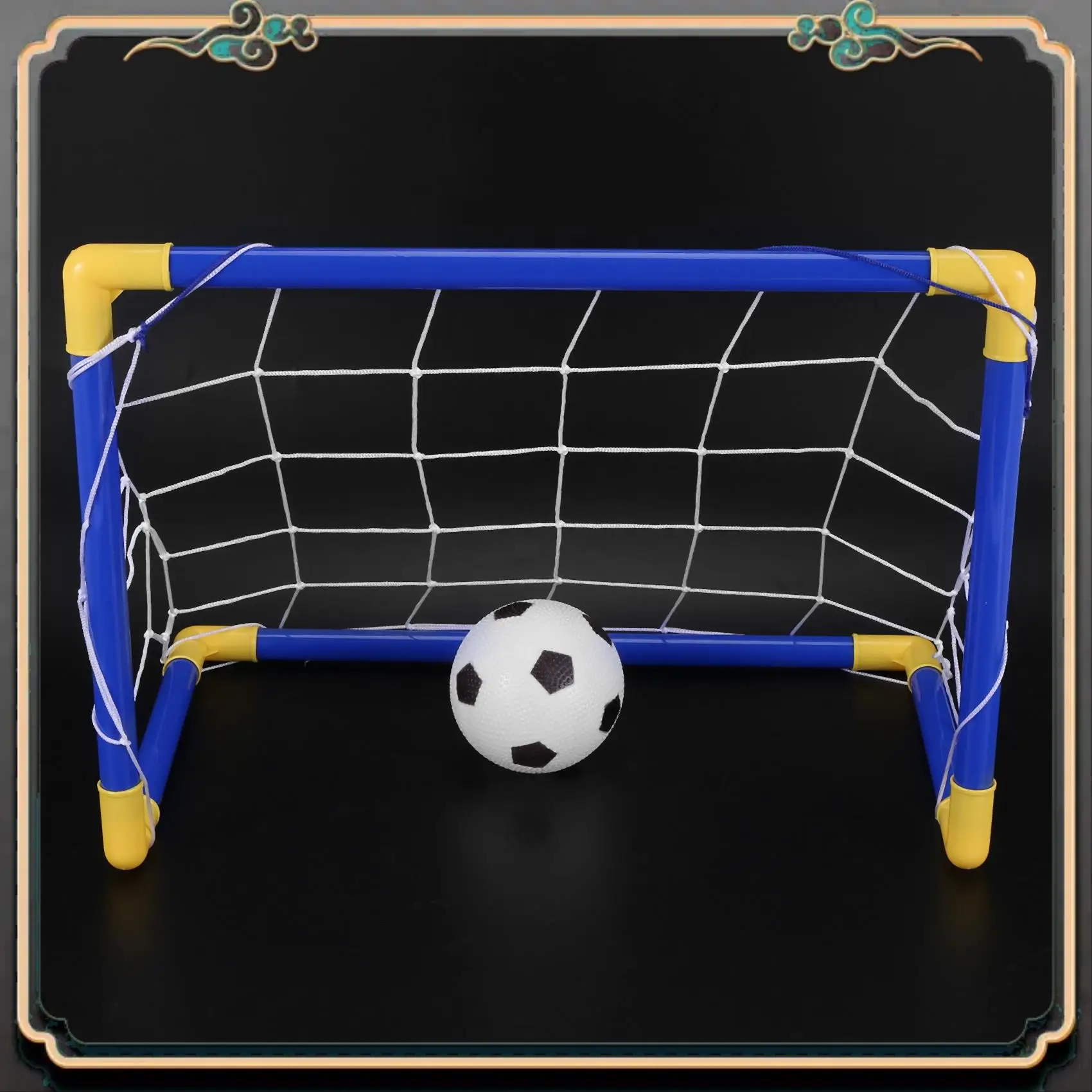 

B11A-домашний мини-складной футбольный мяч, набор сеток для ворот + насос, детская спортивная домашняя игра на открытом воздухе, детский подарок на день рождения, Plasti