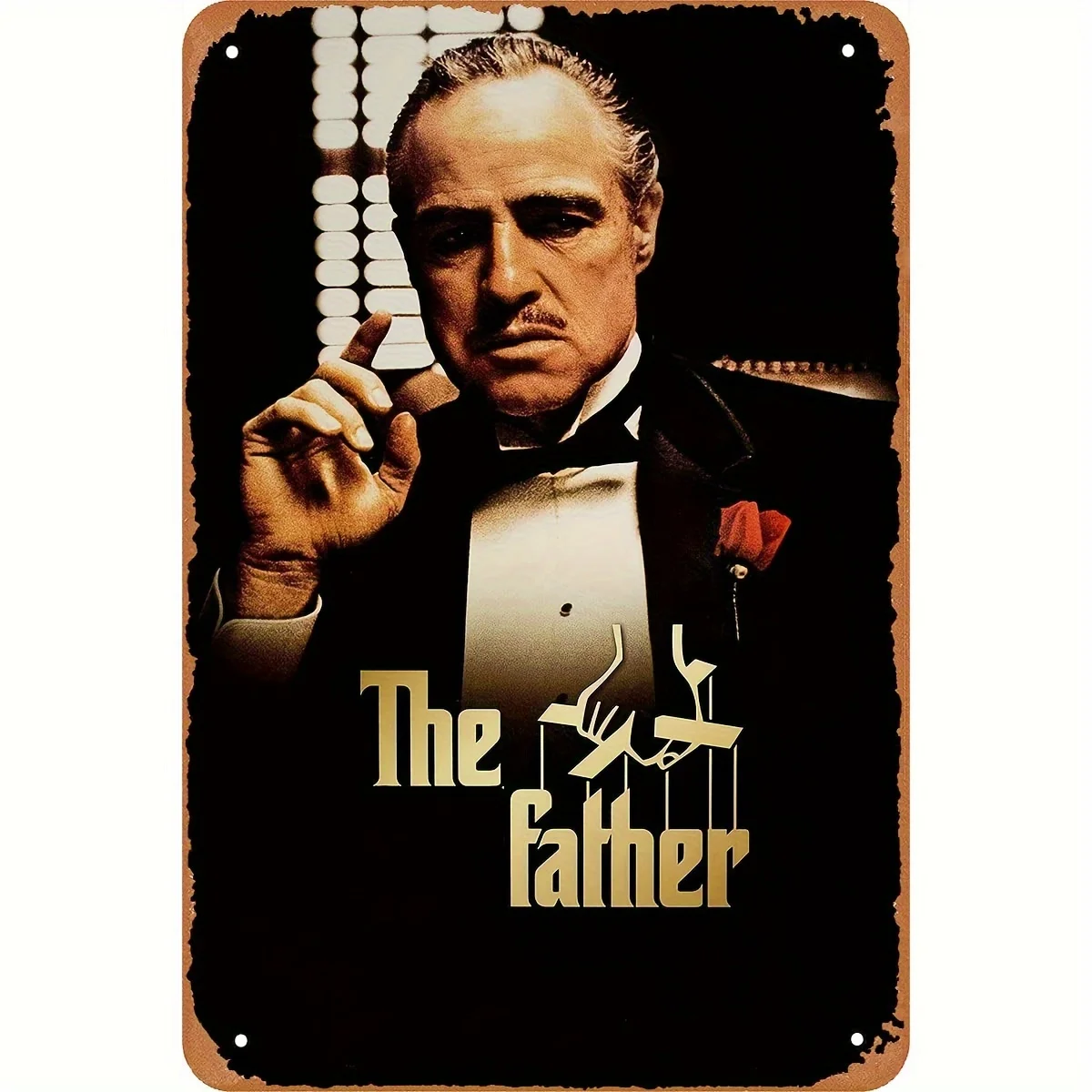 2D Flat Aluminum The Godfather Metal Wall Sign Vintage Movie Poster Decor Home Bar Cafe Film Lover Gift