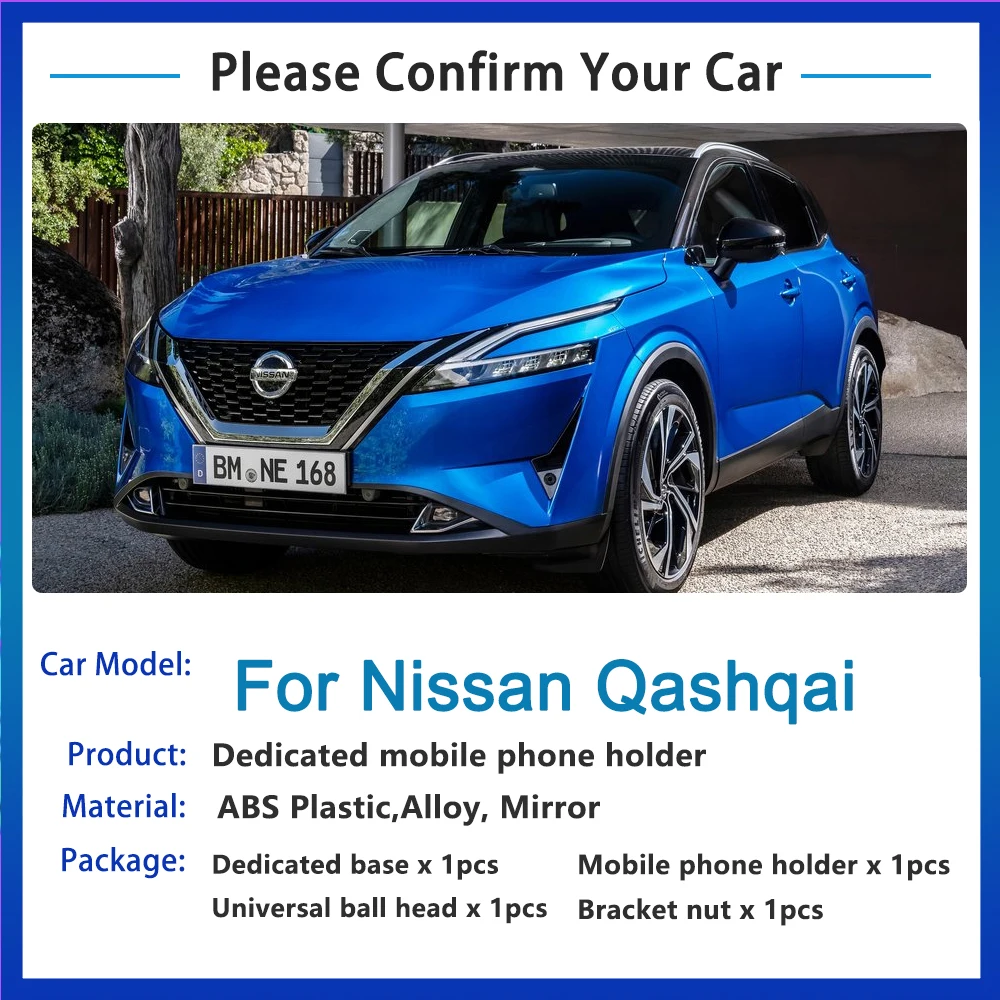 Car Mobile Phone Holder for Nissan Qashqai J11 2014~2020 2021 GPS Wireless Charging Bracket Rotatable Support Auto Accessories