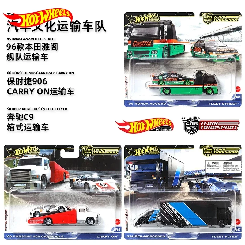 Original Hot Wheels Premium Car Culture Team Transport Toy Sauber-Mercedes Clk Gtr Vehicle Model Toys for Boys Collection Gift