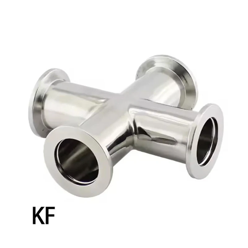 

KF10 KF16 KF25 KF40 KF50 Vacuum Cross Flange Tube Equal Diameter 4-way Pipe SS304 Vacuum Flange Fitting Equal Four-way Joints