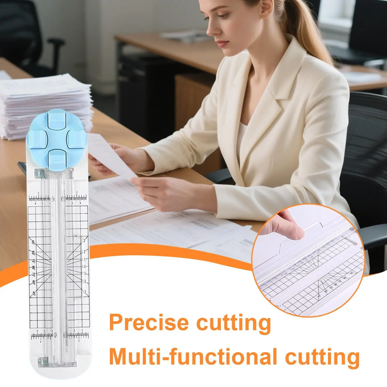 4-in-1 Paper Cutter Multi-Function Photo Cutter Scrapbooking Cutter Creasing Machine Hand-Cutting Card Label Cardboard Art Tools