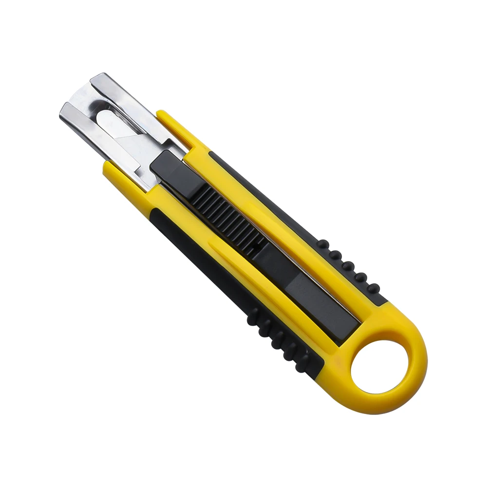 

Safety Knife Auto Retractable Utility Knife Plastic and ABS Handle Box Carbon Cutter Factory Custom Knives Non-slip Grip Tool