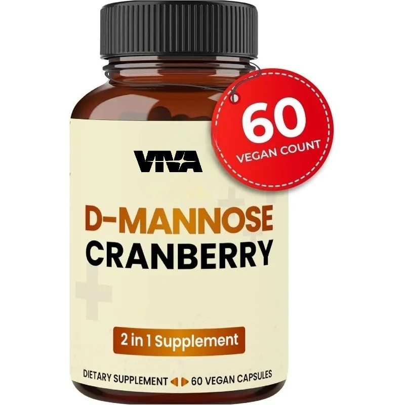 

Natural pure D-mannose 1300mg cranberry 200mg supplement -60 capsules - urinary health, immune system support