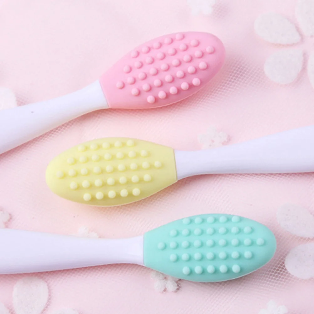 

5pcs Lip Brush Double Headed Lip Scrubber Tool Gentle Exfoliator Silicone Tool Matte scrubber Practical Useful