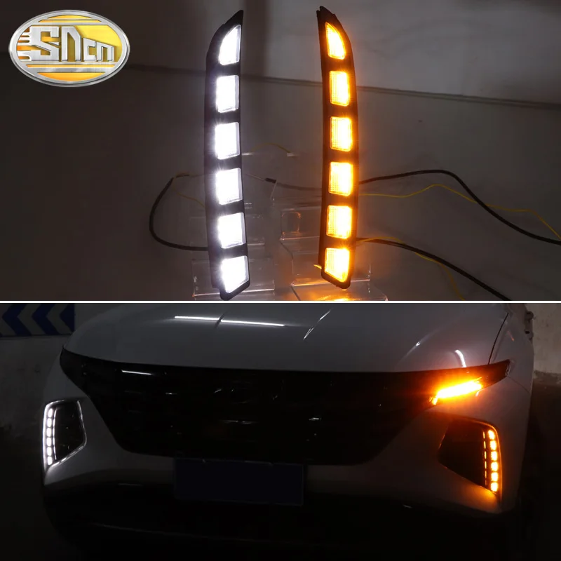 SNCN Car Accessories Waterproof ABS 12V DRL Fog Lamp Decoration LED Daytime Running Light For Hyundai Tucson 2021 2022