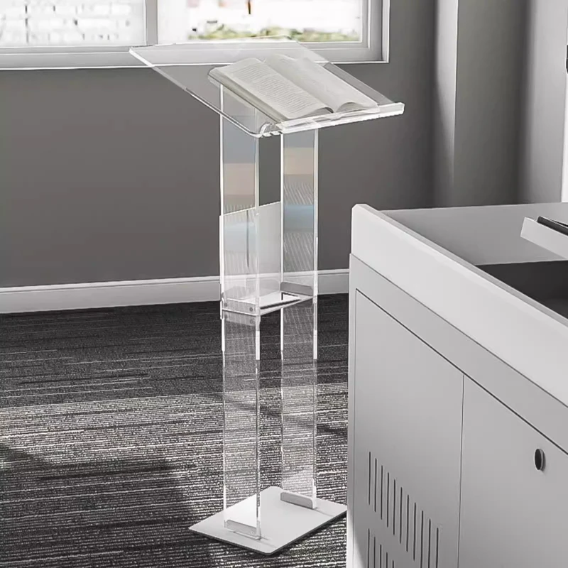 Acrylic transparent podium Sales department Welcome desk Wedding host