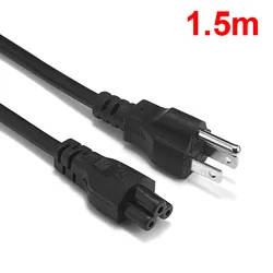 US Plug Power Cable USA Power Cord 1.2m 4ft 3 Pin Prong C5 Cloverleaf For AC Adapters Laptop Notebook LG LCD Televisions