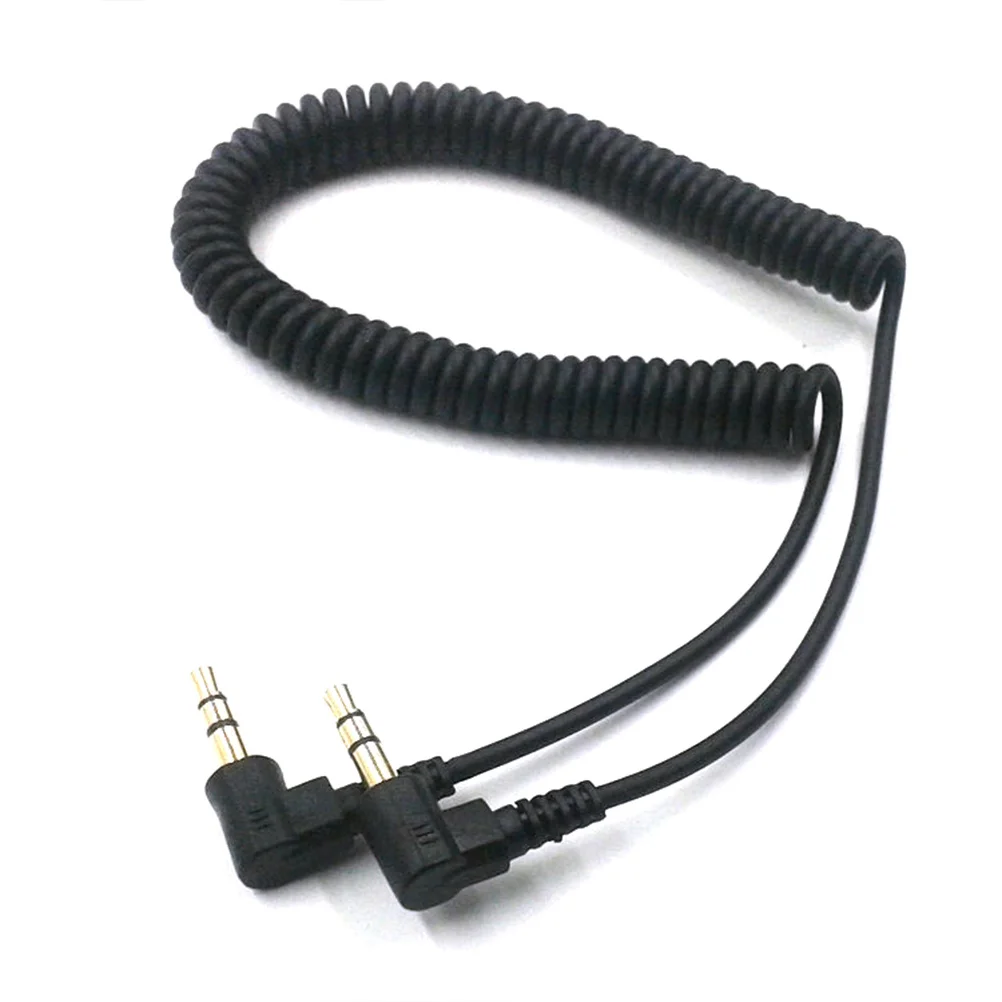 

2Pcs Coiled Audio Cable .5mm Male to Male Stereo Trs Connector for Microphone Mixer Dslr Camcorder Recorder
