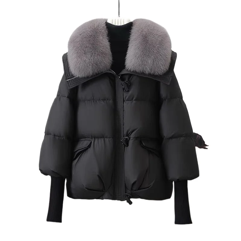 

2025 Big Mao Collar Down Jacket for Women in Winter, New Short Style, Thick and Loose, Trendy