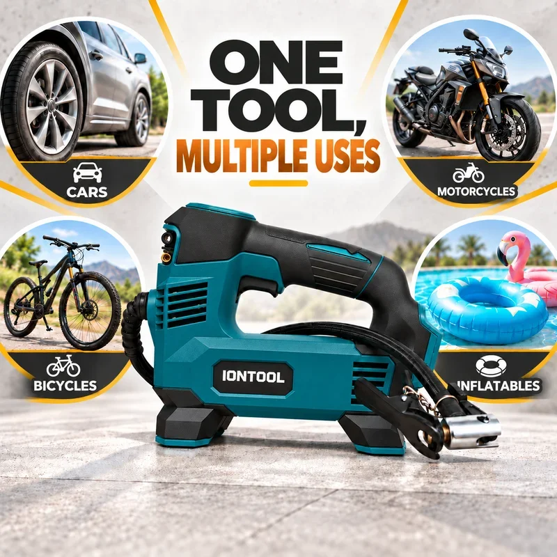 IONTOOL Brushless Cordless Inflator 140W For ATV Tire Inflation and Jet Ski Inflation and Paddle Board Pumping and Sealing