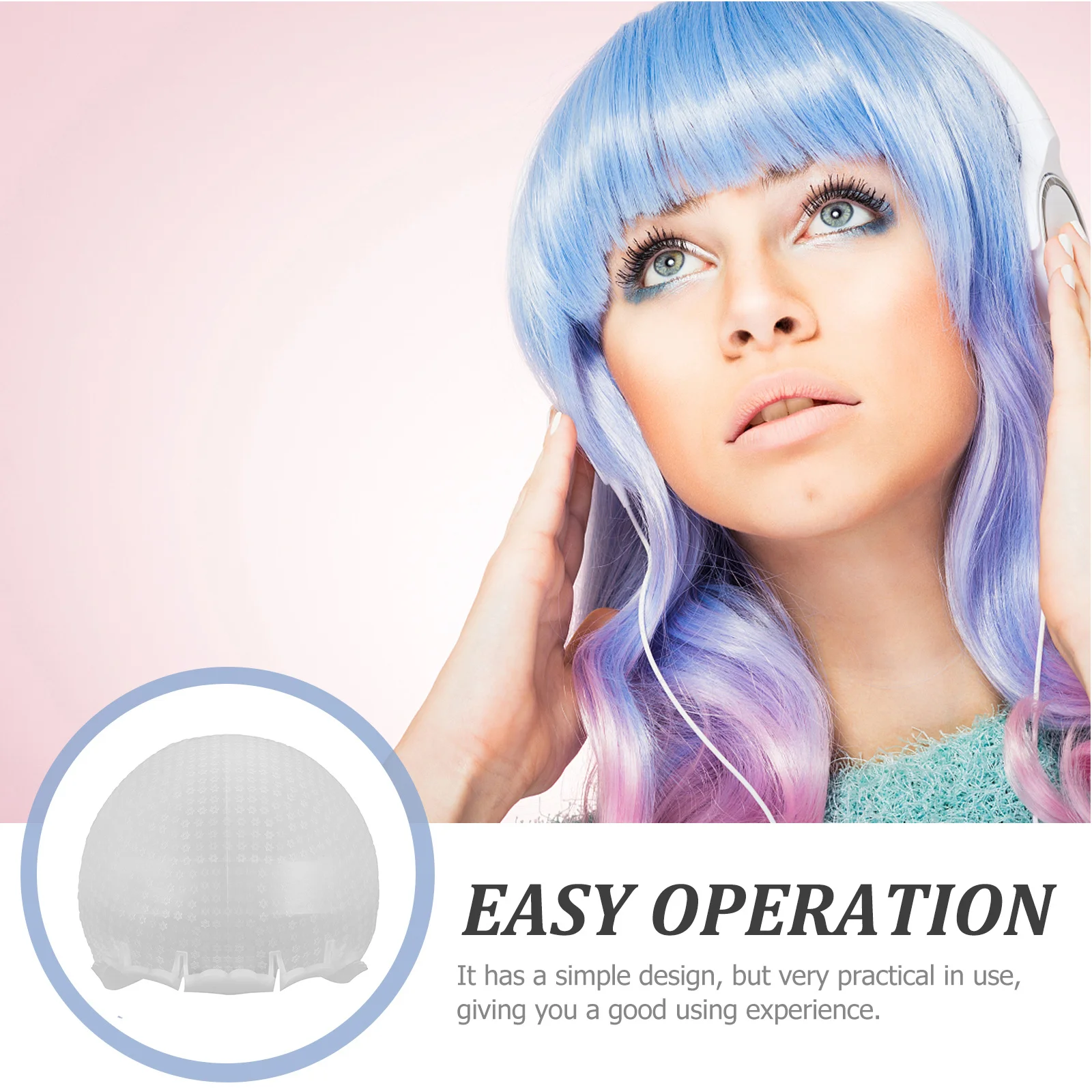 

Reusable Silicone Highlighting Cap Easy Hair Dyeing Precise Holes Soft Comfortable Material Trendy Star Pattern Versatile
