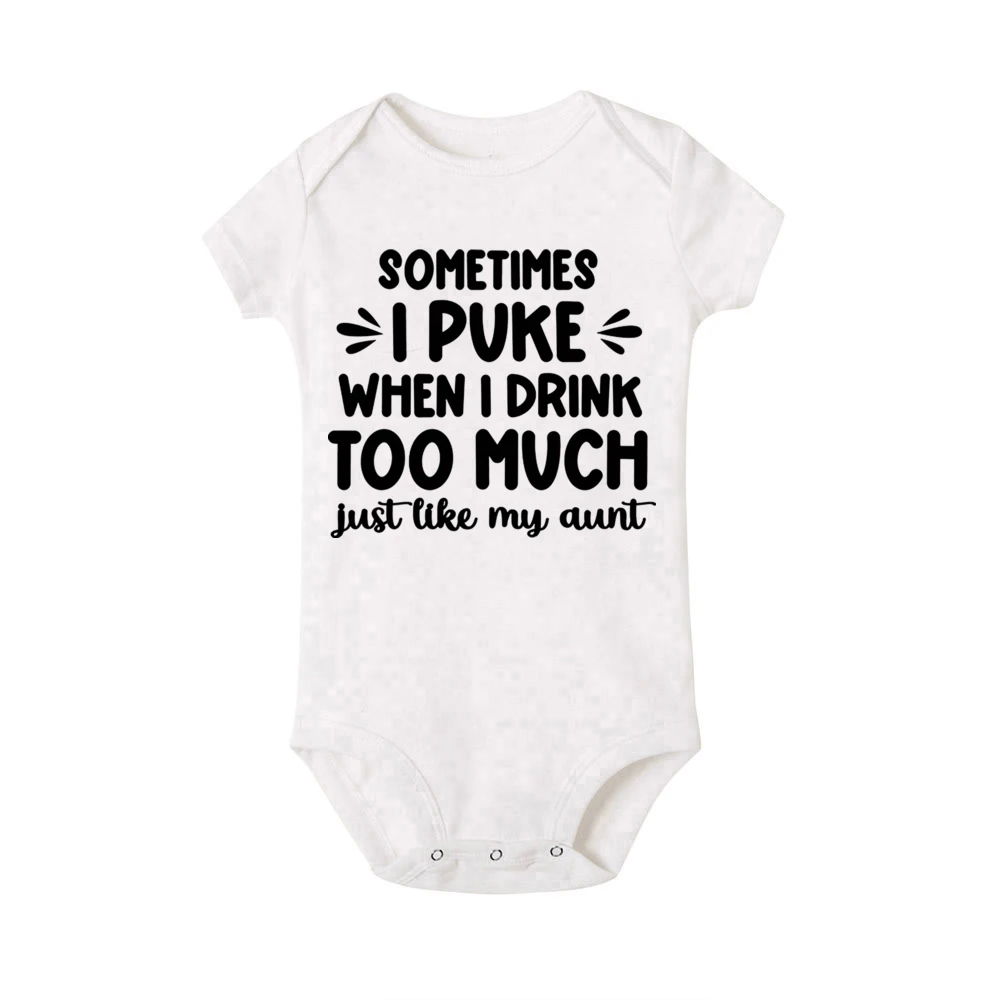 Sometimes I Puke When I Drink Too Much Bodysuit Funny Newborn Romper Boys Girls Jumpsuit Baby Shower Gift Toddler Clothing