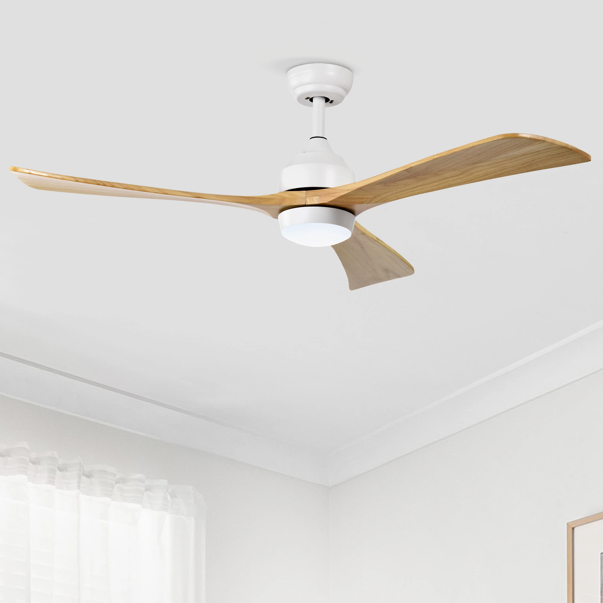 

52" Ceiling Fan with Lights Remote Control,Quiet DC Motor 3 Blade Ceiling Fans 6 Speed Levels,Reversible Ceiling Fan, for Patio