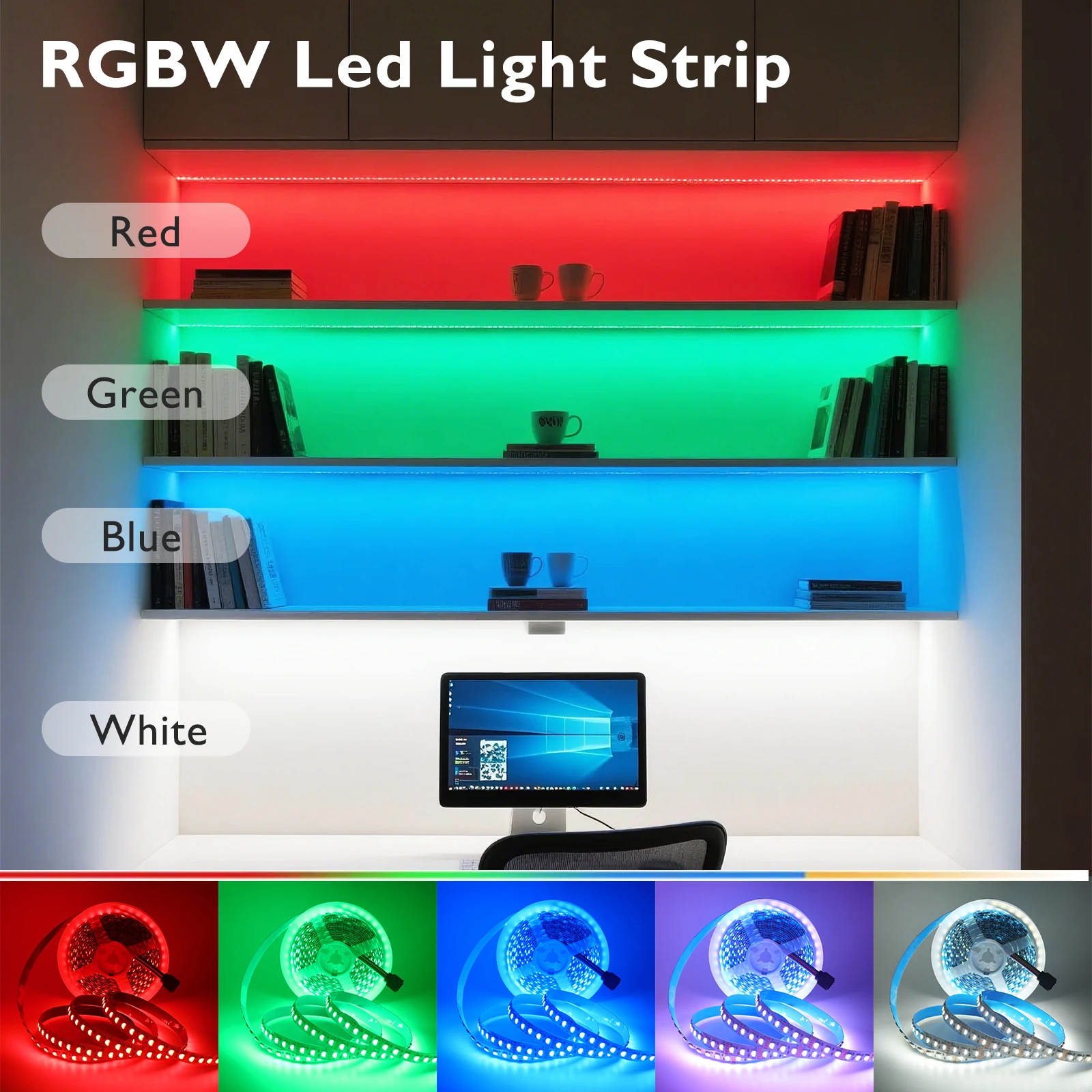 5M RGBWW RGBW LED Strip DC12V 24V SMD 5050 108 120 Leds/M 4 Color In 1 Flexible Ribbon Adhesive Tape TV Bar Backlight Home Decor