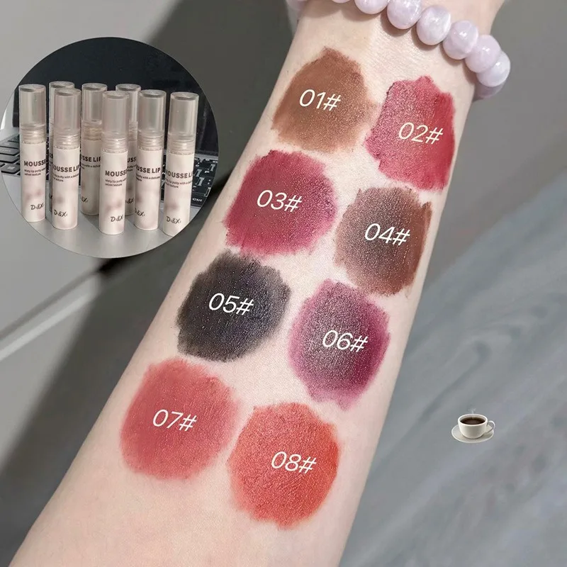 Soft Mist Feeling Lip Clay Hold Makeup Color Velvet Matte Not Easy To Fall Out Black Lip Glaze Non-Stick Lip Gloss Long Lasting