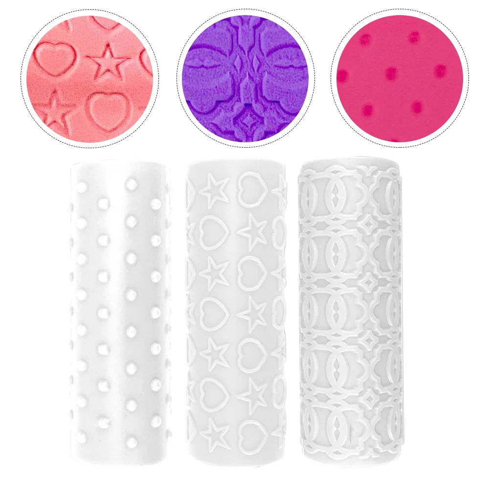 Earring Texture Roller Clay Stick Rollers Stamps Translucent Polymer for Crafts