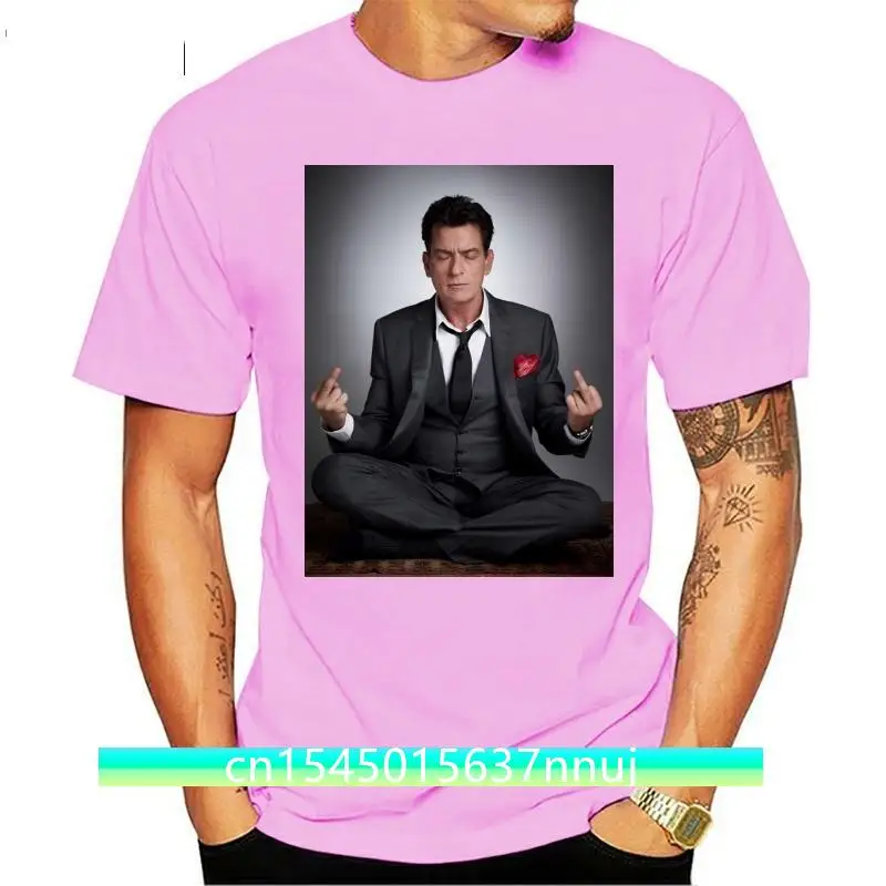 Charlie Sheen Two and a Half Men Charlie Harper Meditation T-Shirt New