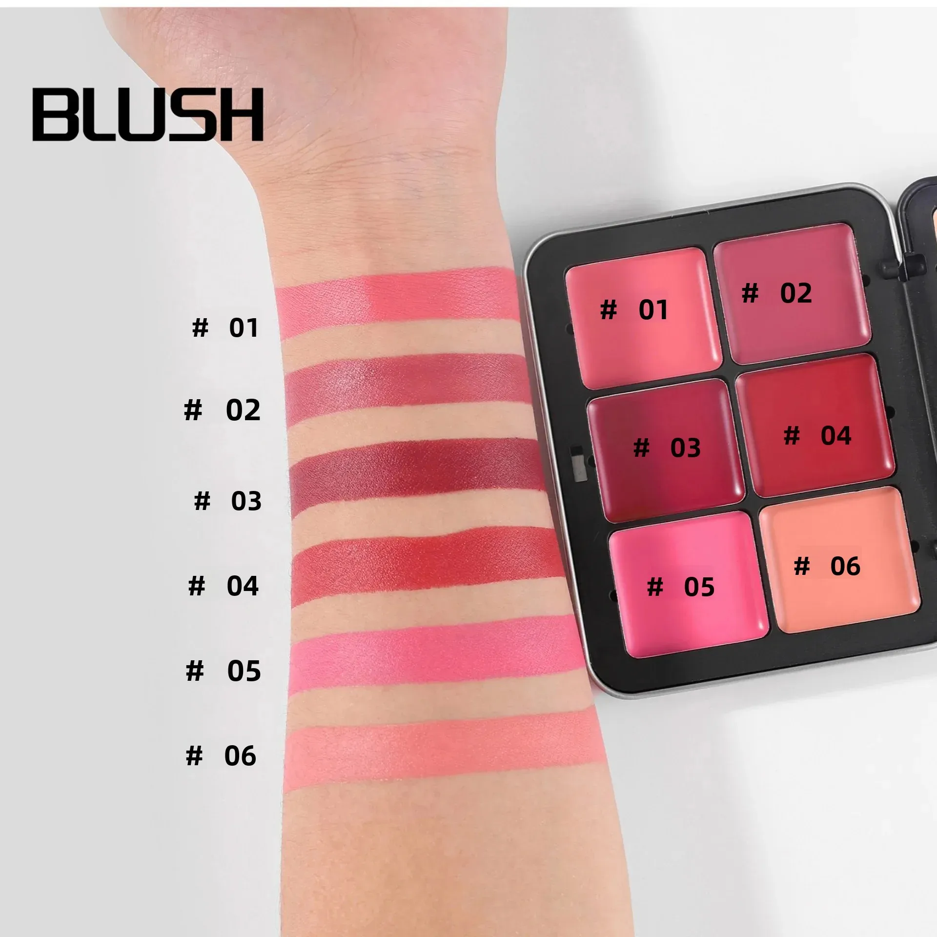 لوحة أحمر خدود كريمي غير لامع 12 لونًا مقاومة للماء تدوم طويلاً، خافي عيوب طبيعي، عصا مكياج كونتور، مستحضرات تجميل #3