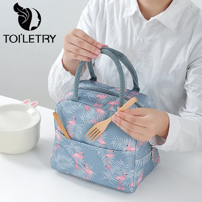 Insulated Lunch Bag Thermal Heat Preservation Bags Portable Picnic Women Kids Lunch Box Functional Pattern Cooler Ice Pack Tote