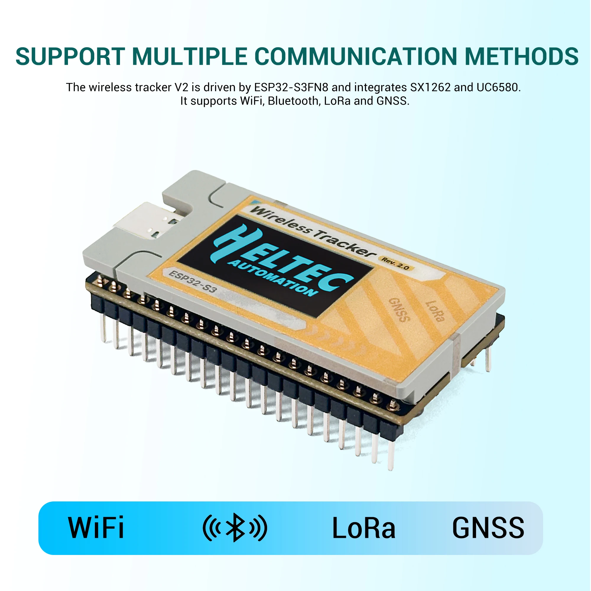 Heltec Wireless Tracker V2 ESP32-S3 LoRa Node GNSS GPS 28dBm SX1262 WiFi Bluetooth Meshtastic MeshCore IoT Developer Board