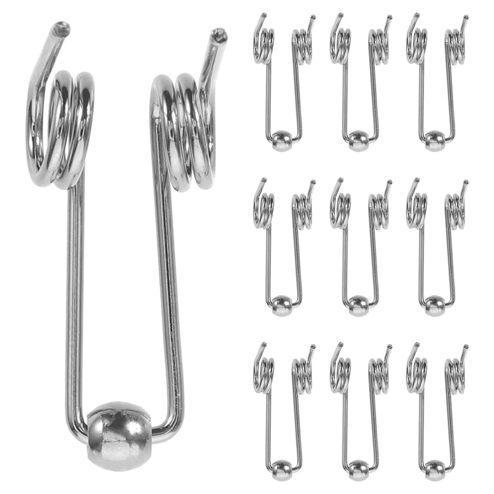 

10 Pcs Curling Rod Spring Iron Parts Replacement Double for DIY Accessories Metal