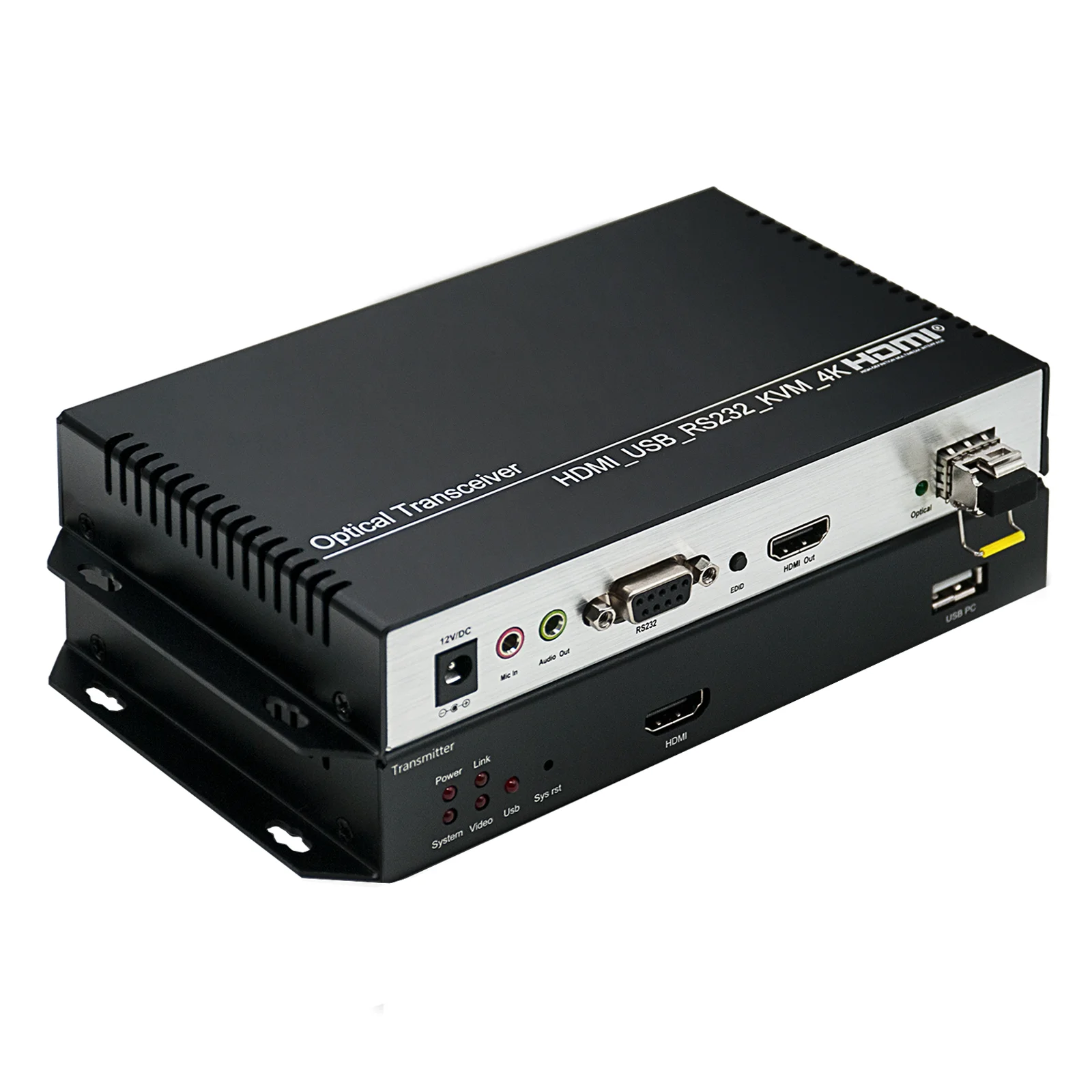 

4K*2K HDMI KVM Extender over Fiber Optic 20KM USB2.0 Fiber Optic Video Converter