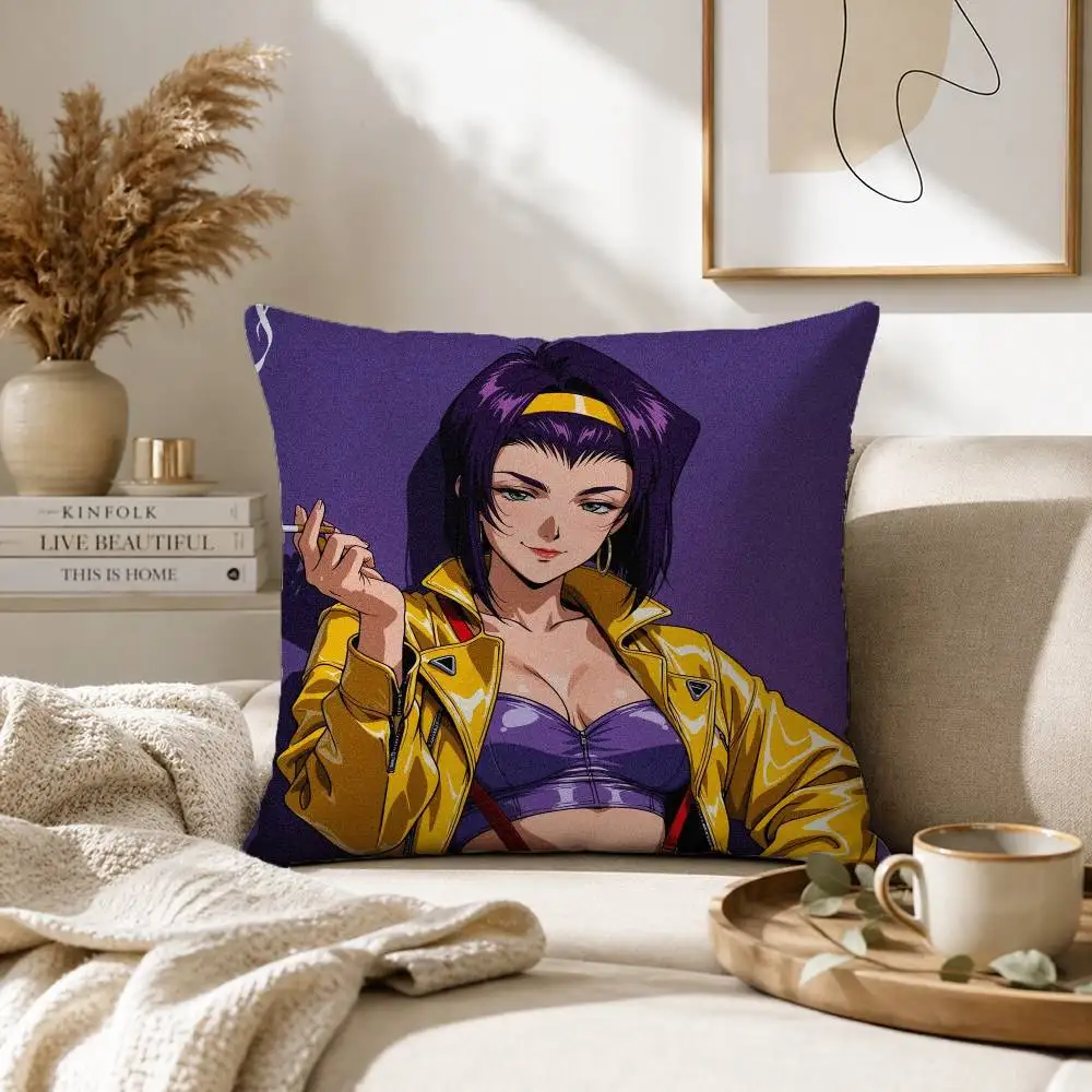 Cowboy Bebop Faye Valentine Pillow Case for Sofa Living Room Home office Decor Protective Cover