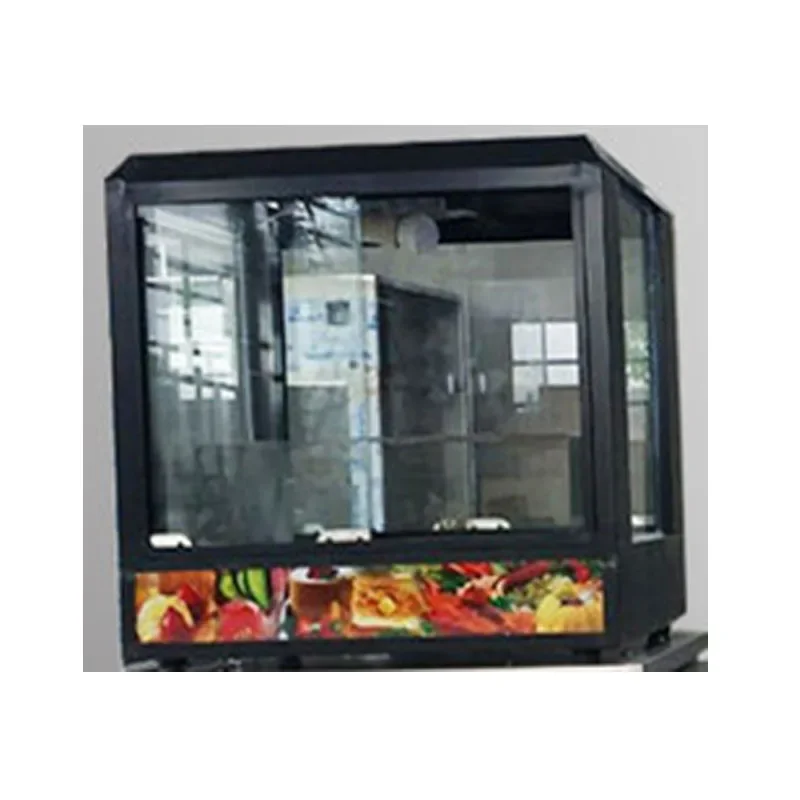 Countertop Full Glass Hot Food Display Warmer Commercial Thermal Insulation Food Heating Showcase for Restaurant Snack Shop