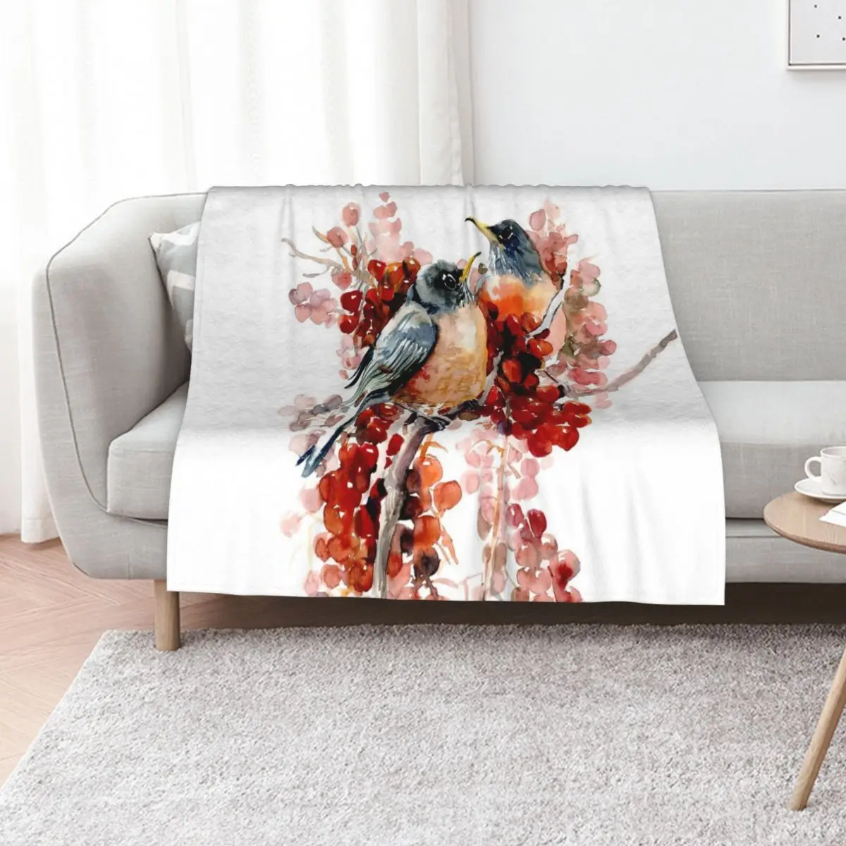 American Robins Throw Blanket Blankets Sofas Of Decoration Luxury Brand Soft Plaid Sofa Kid'S warm winter Blankets