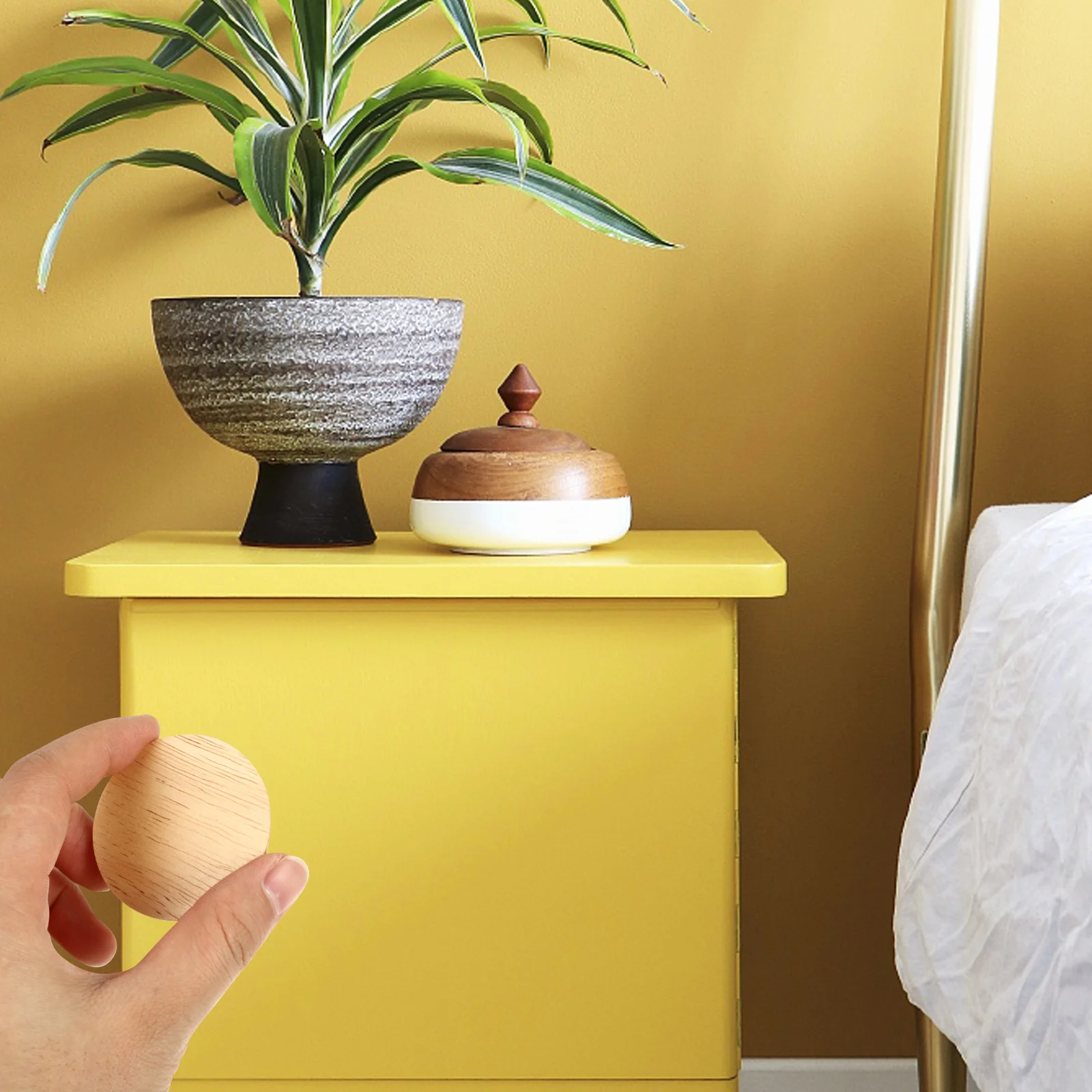 

4Pcs Solid Wood Cabinet Drawer Handles Durable Knobs for Kitchen Furniture Pulls Door Handles Wood Drawer Pulls