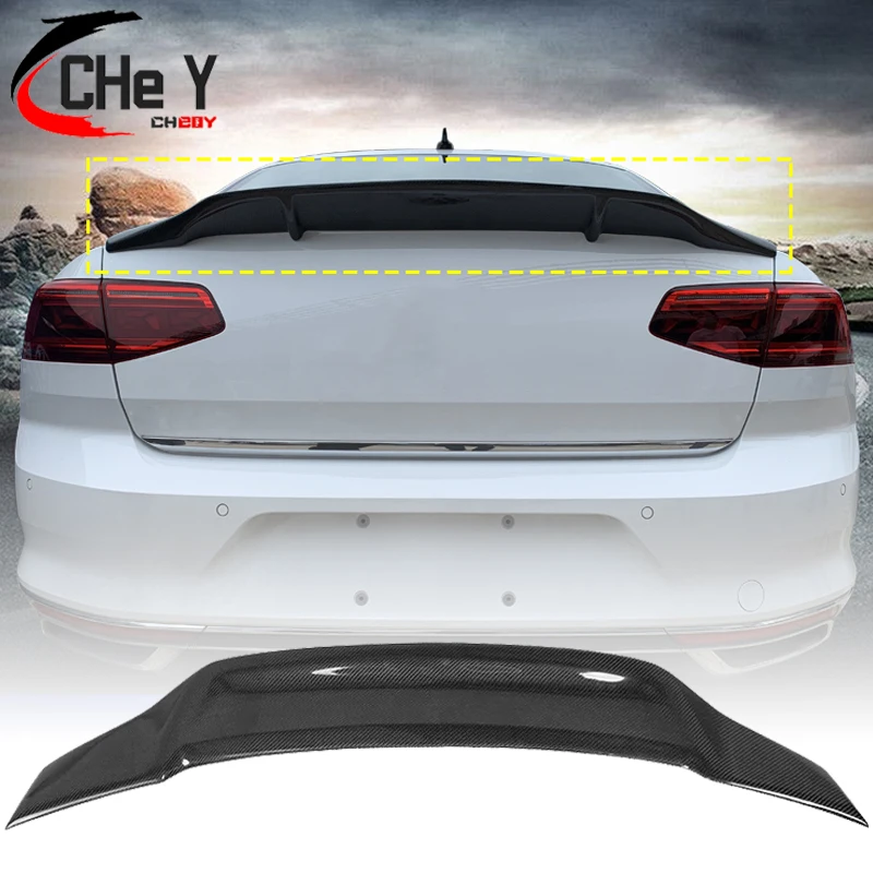 Per Volkswagen VW Magotan Passat B8 2017-2023 coda ala posteriore tronco auto coda R Styling nero lucido Spoiler in vera fibra di carbonio