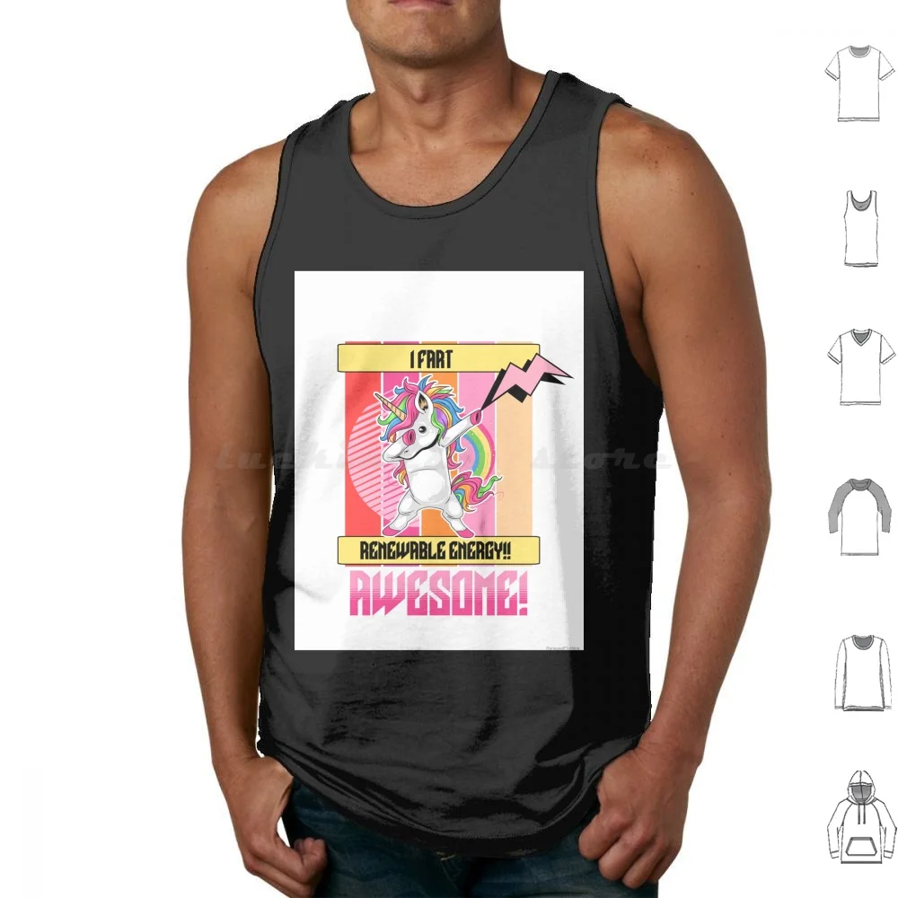 Unicorn Farts Save The Planet!! Tank Tops Vest Sleeveless Farts Fart Farting Unicorn Funny Awesome Renewable Energy Renew