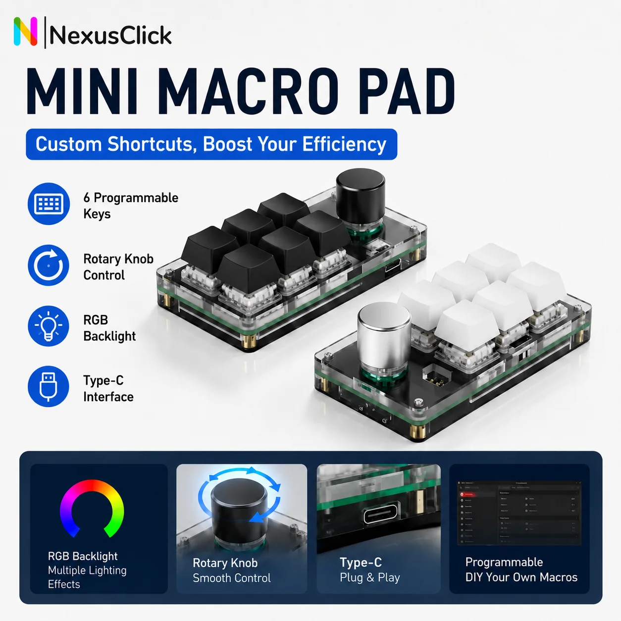 12Keys Shortcut Programmable RGB Wired/Dual-Mode/Bluetooth Mechanical Keyboard With Macro And Knobs Gaming Keyboard For Computer