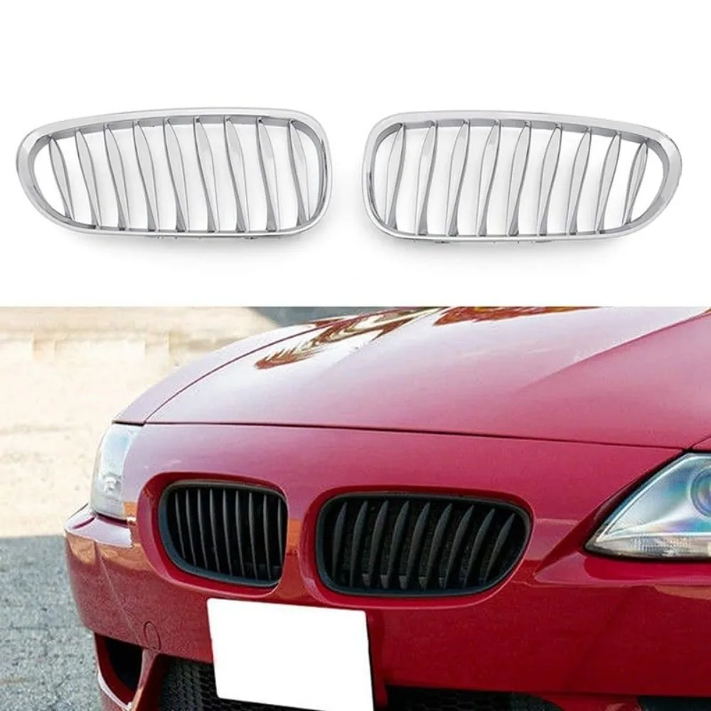 

Chrome Silver Car Front Bumper Kidney Grille Racing Grills Grilles for BMW Z4 E86 E85 2003 2004 2005 2006-2008 Roadster Coupe