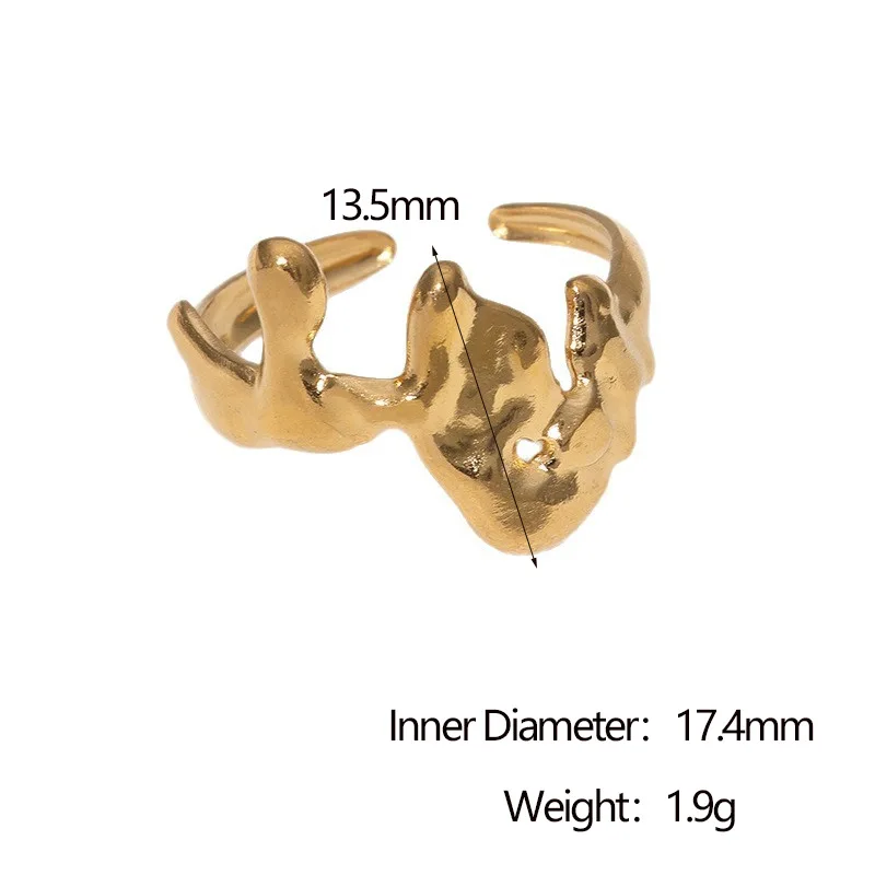 Vintage Irregular Hammer Pattern Ring Woman And Men Designer Jewelry Simple Geometric Opening Rings Кольца Женские