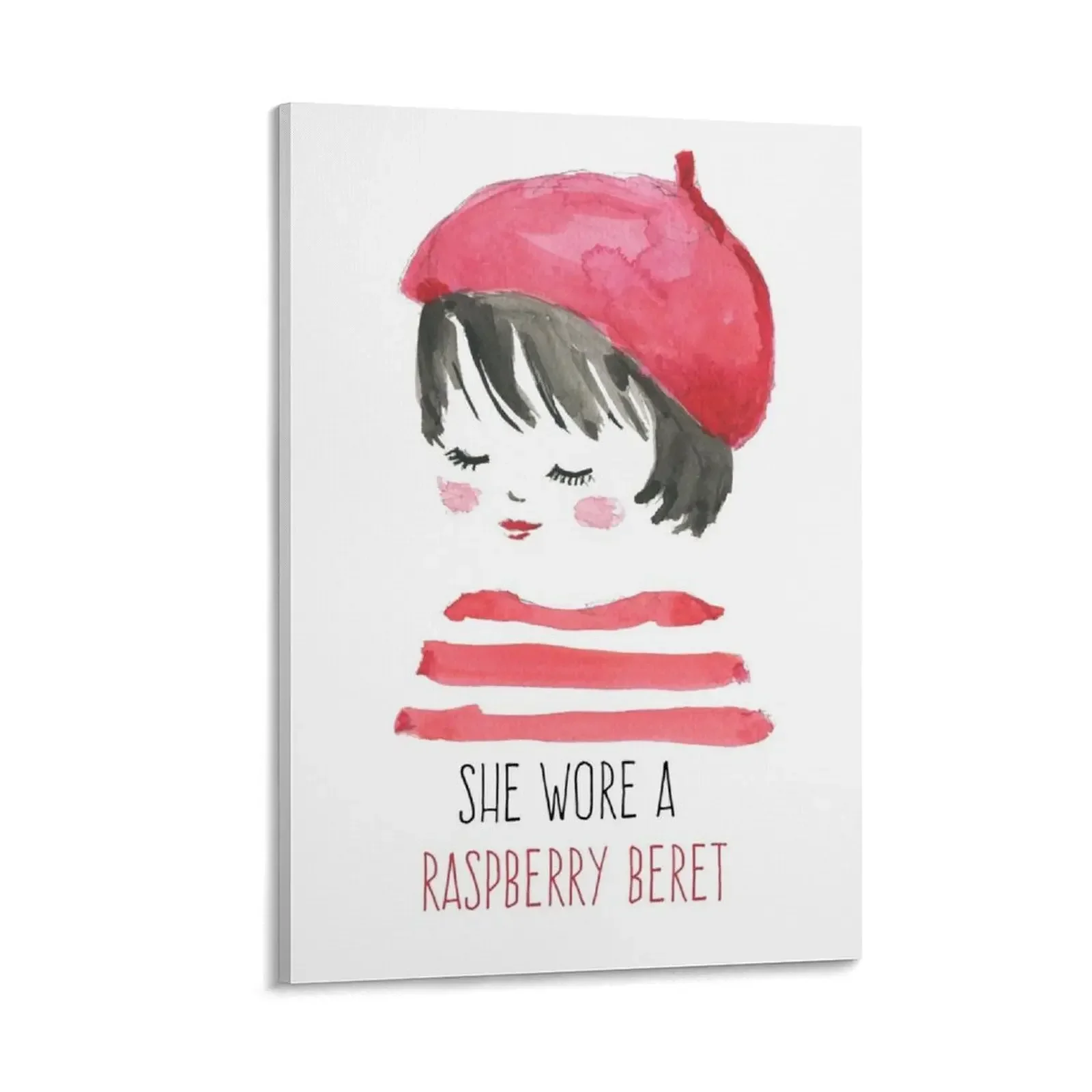 

She Wore a Raspberry Beret Canvas Painting aesthetic room decor room decorations posters