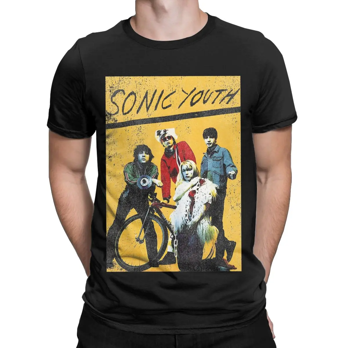 T-shirt Sonic Youth pour homme, 100% coton, col rond, manches courtes, mode été