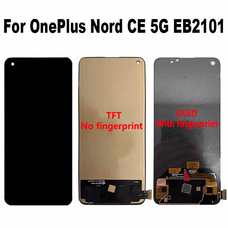 

Для OnePlus Nord CE 5G EB2101 EB2103 ЖК-дисплей кодирующий преобразователь сенсорного экрана в сборе для OnePlus Nord Core Edition 5G