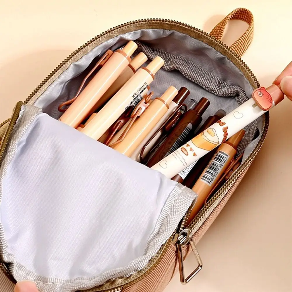 Drawstring Design Pencil Case Multilayer Large Capacity Pen Bag Dirty-proof Multi-functional Stationery Storage Bag Students