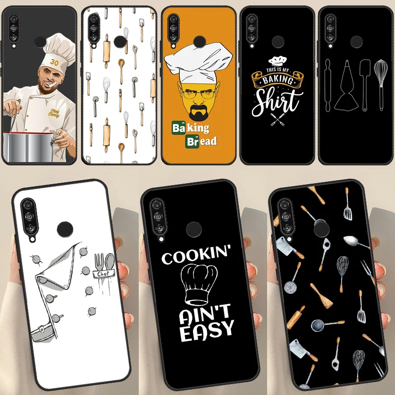 Baking Cook Chef Case For Huawei P50 Pro P20 P30 P40 Lite P Smart 2019 Nova 9 5T Cover For Honor 50 8X 9X