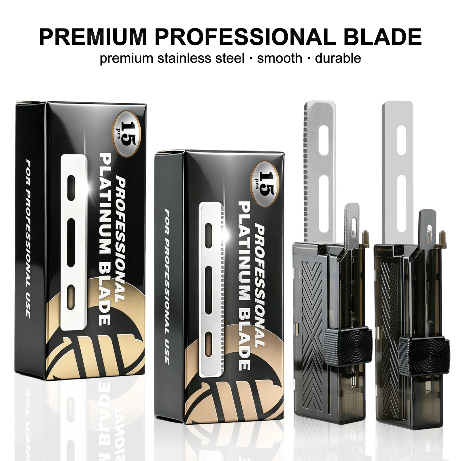 15pcs/Box Stainless Steel Single Edge Razor Blades Men Manual Shaver Mesh Safety Blade Professional Shaving Replacement Blade