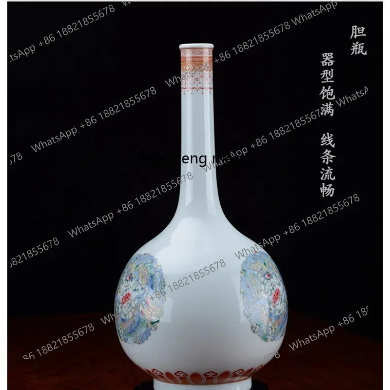 A74Handmade vase pastel bile vase Fu in front of Jingdezhen ceramic small vase factory direct sales custom wholesale